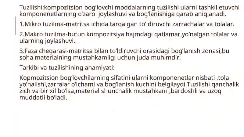 Kompozitsion Materiallarning Tarkibi va Tuzilishi 4