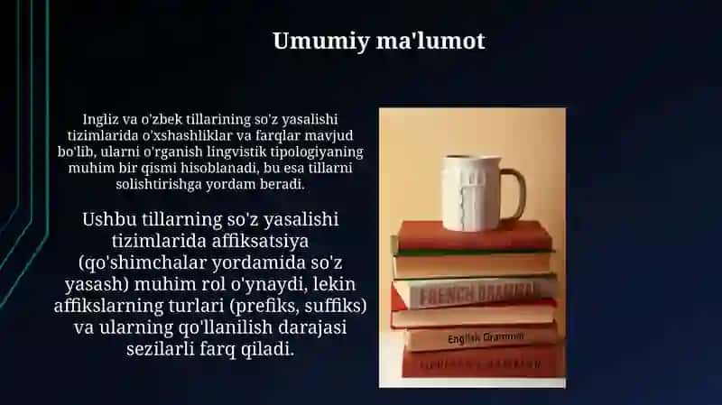 Ingliz va o‘zbek tillarida so‘z yasalishining tipologik o‘xshashliklari 4