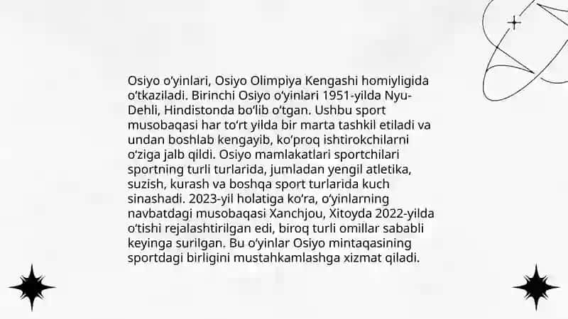 Qadimgi osiyo oʻyinlari (1985 hozirgi davrgacha) 4