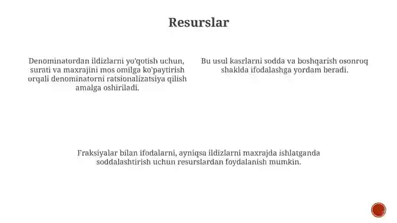 Kasrning maxrajidagi irrotsionallikni yo'qotish 4