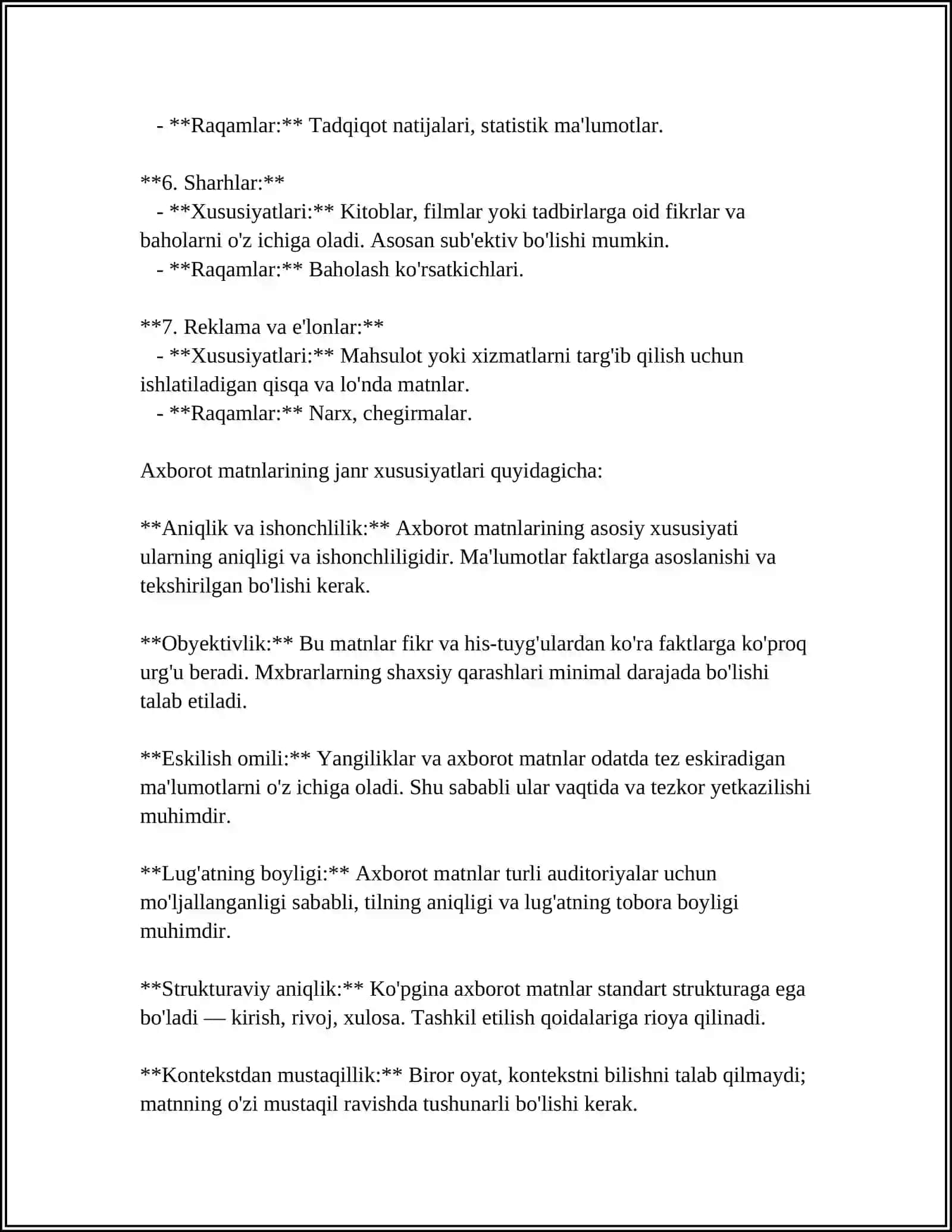 AXBOROT MATNLAR BILAN ISHLASH VA MEDIA MADANIYAT 4