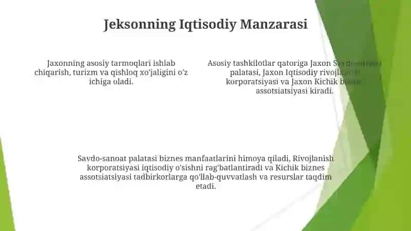 Jaxonning yirik iqtisodiy tashkilotlari va ularning ro'li 4