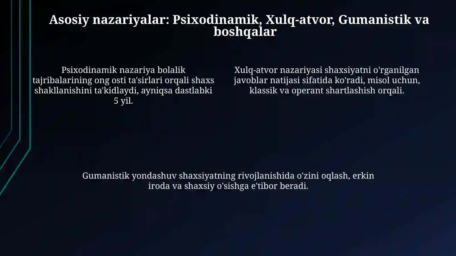Chet el psixologiyasida shaxs nazariyasi 4