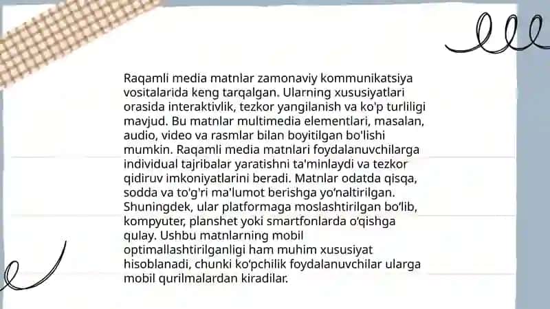 Media matnlarni loyhalash 4