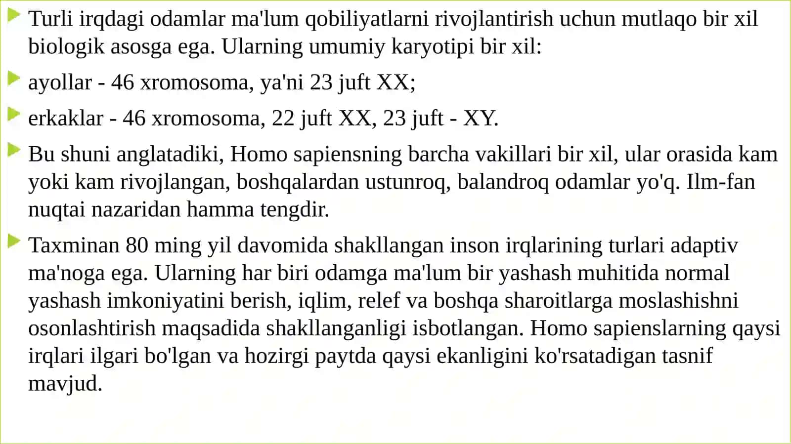 Antropologiyada irqlar va uning dinamikasi masalasi 4