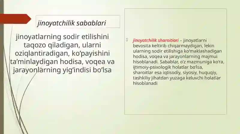 Jinoyatchilik sabablari. Jinoyatchi shaxsi tushunchasi, uning tuzilishi va kriminologik tavsifi. 4