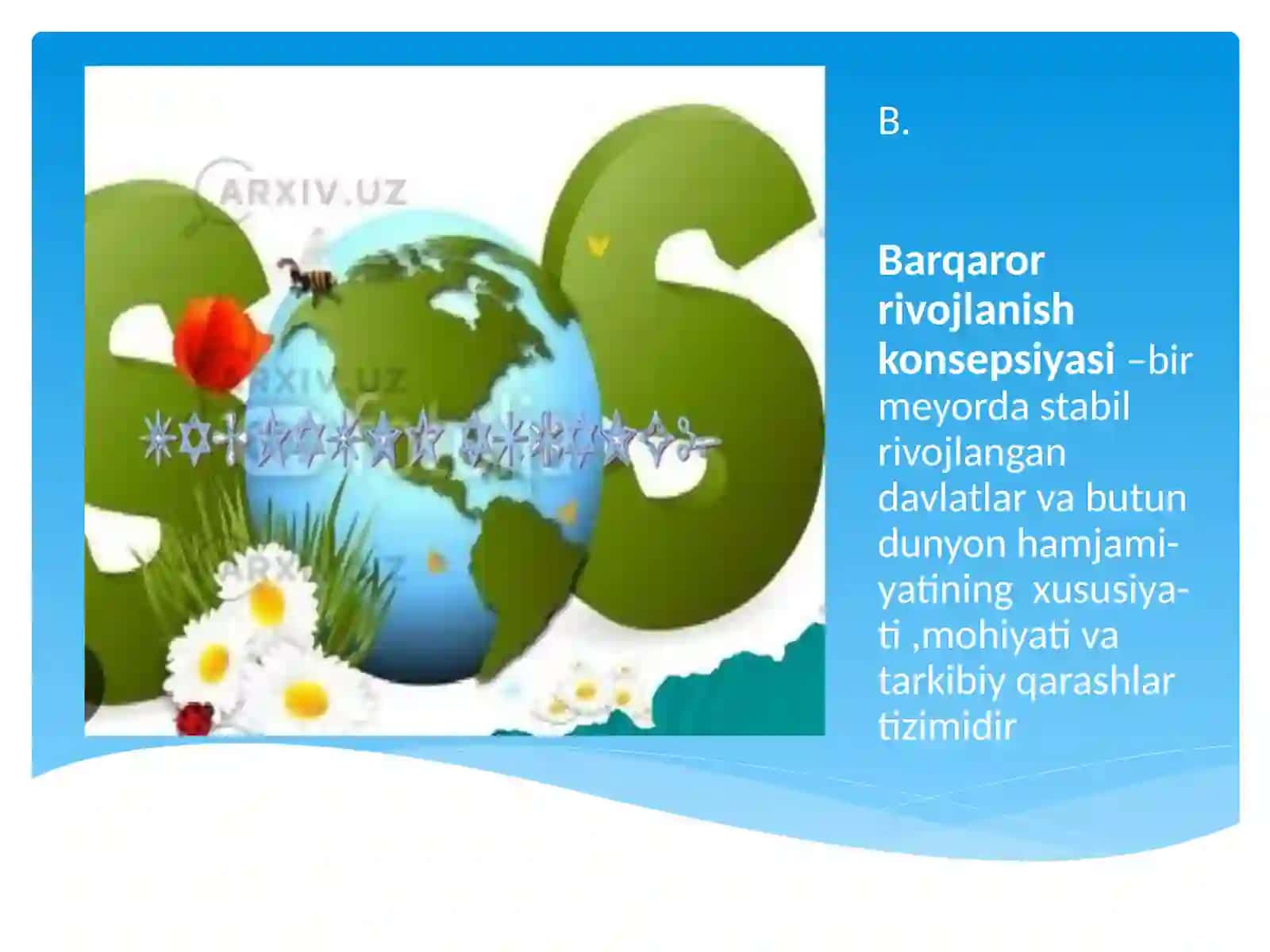 Barqaror  rivojlanishning  ijtimoiy o’lchamlari. 4