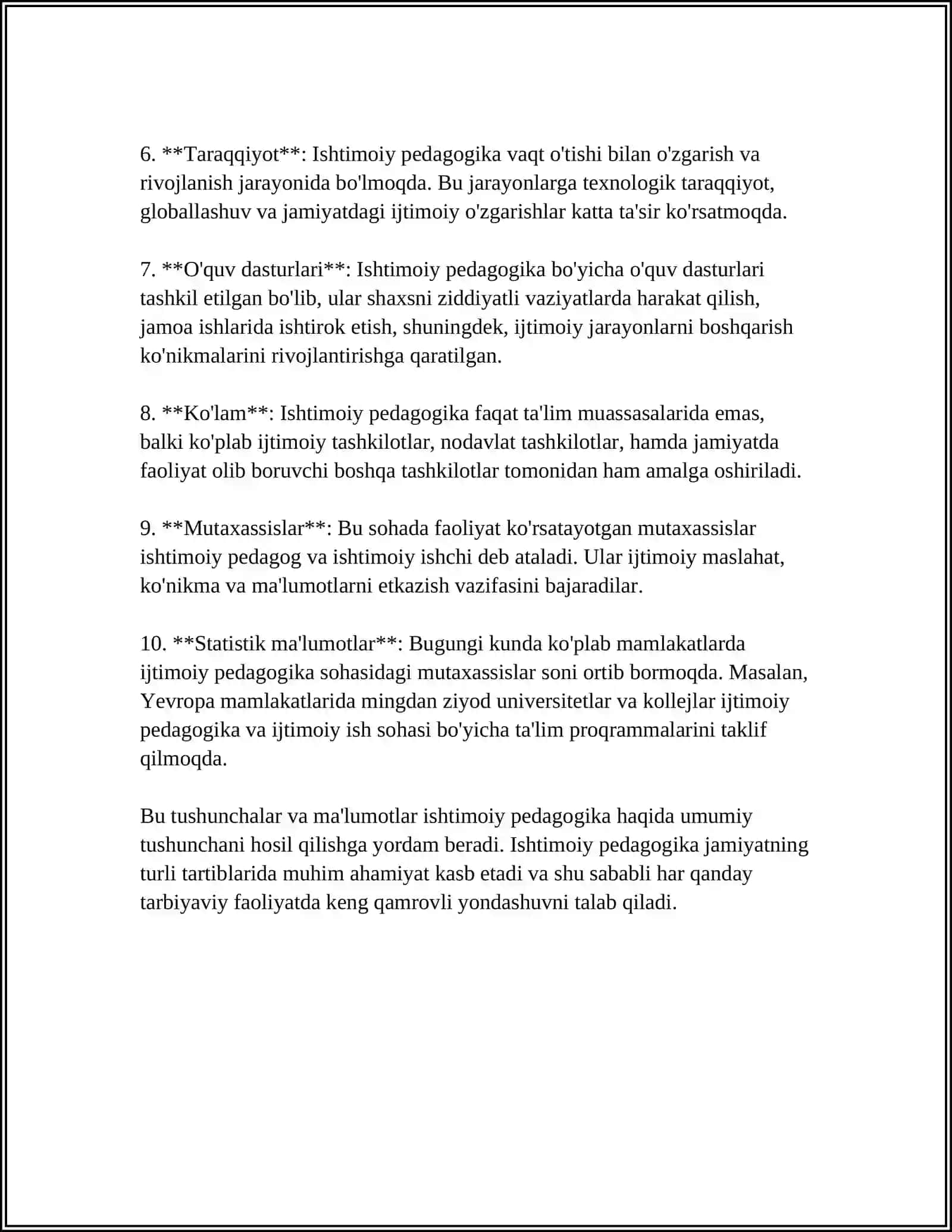 ISHTIMOIY PEDOGOGIKA FANING JORIY ETILISHI 4