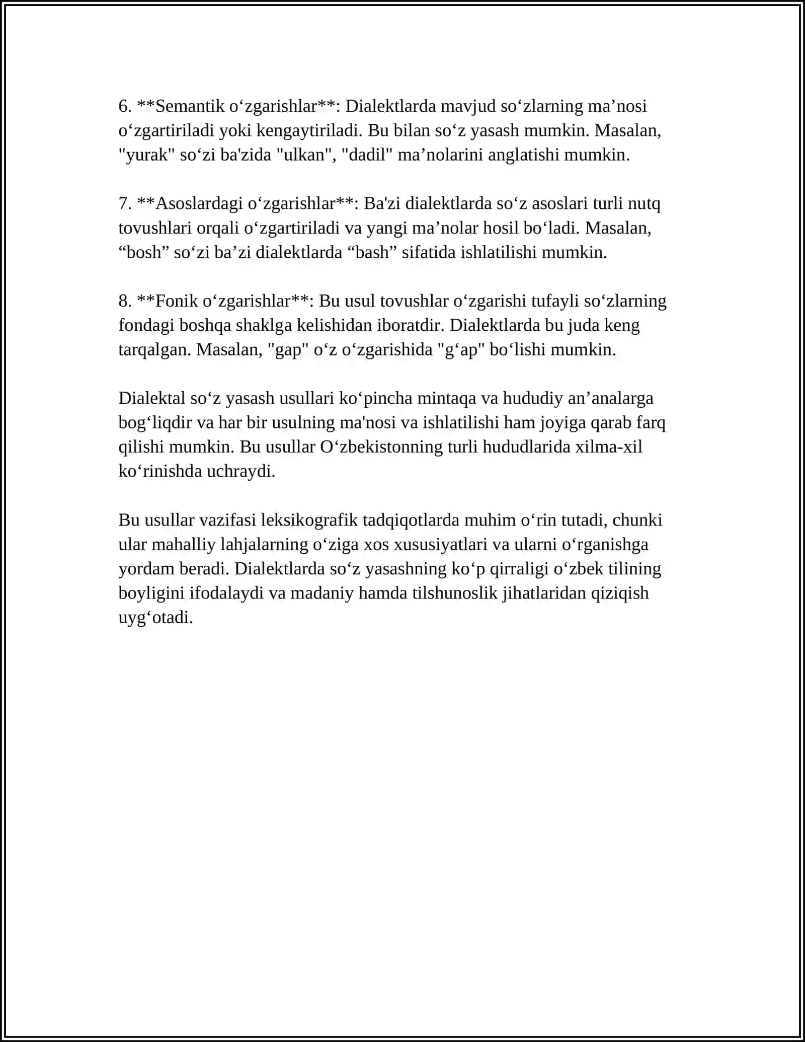 DIALEKTAL MATNLARDA SOʻZ YASALISHI VA SINTAKTIK TAHLIL 4
