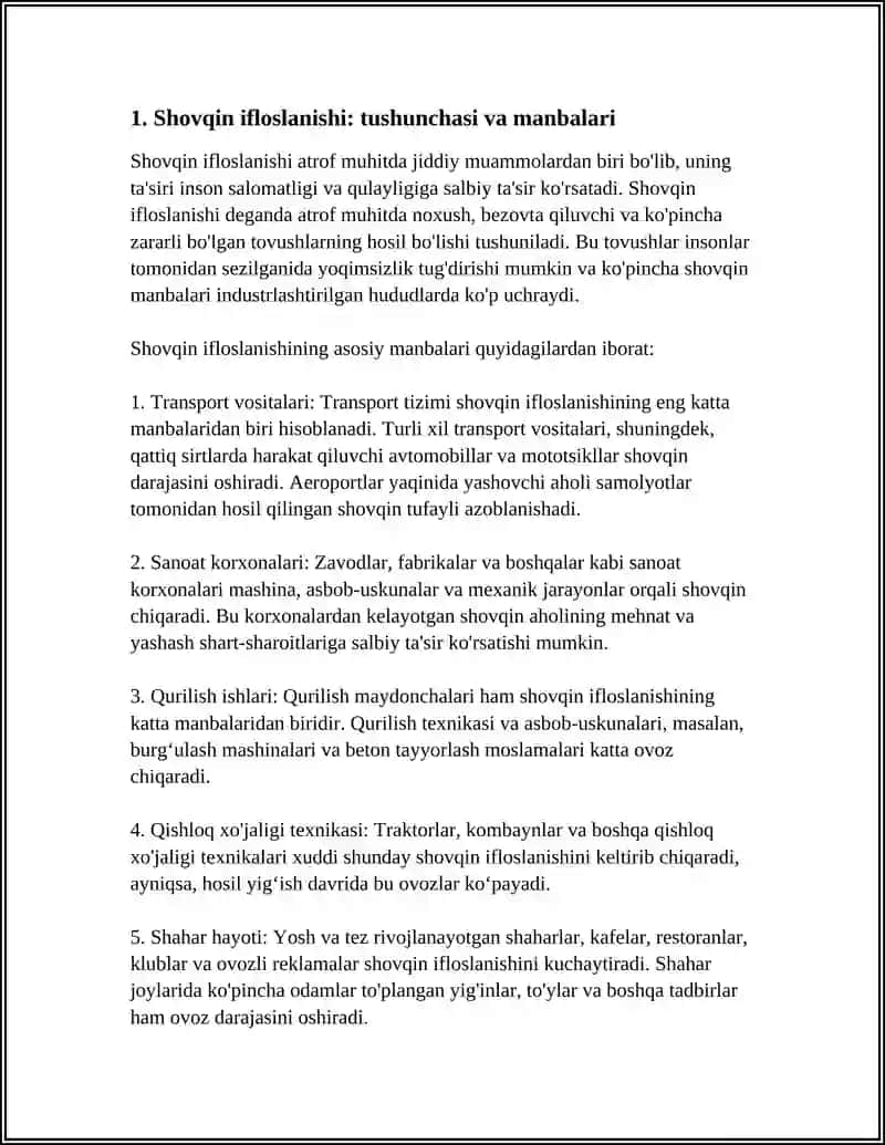 ATROF MUHITDAGI SHOVQIN IFLOSLANISHI VA UNING OLDINI OLISH USULARI 4
