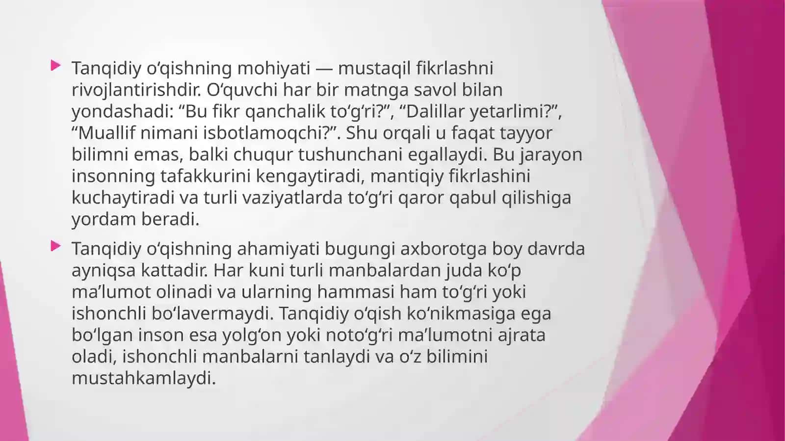 JABBOROVAZEBUNISONING AKADEMIKKO’NIKMALAR VA KASBIY KOMPETENTLIK FANIDAN TAYYORLAGAN MUSTAQIL ISHI 4