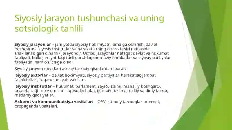 Siyosiy jarayonlar sotsiolog nuqtai nazarida: tahlil va talqin 4
