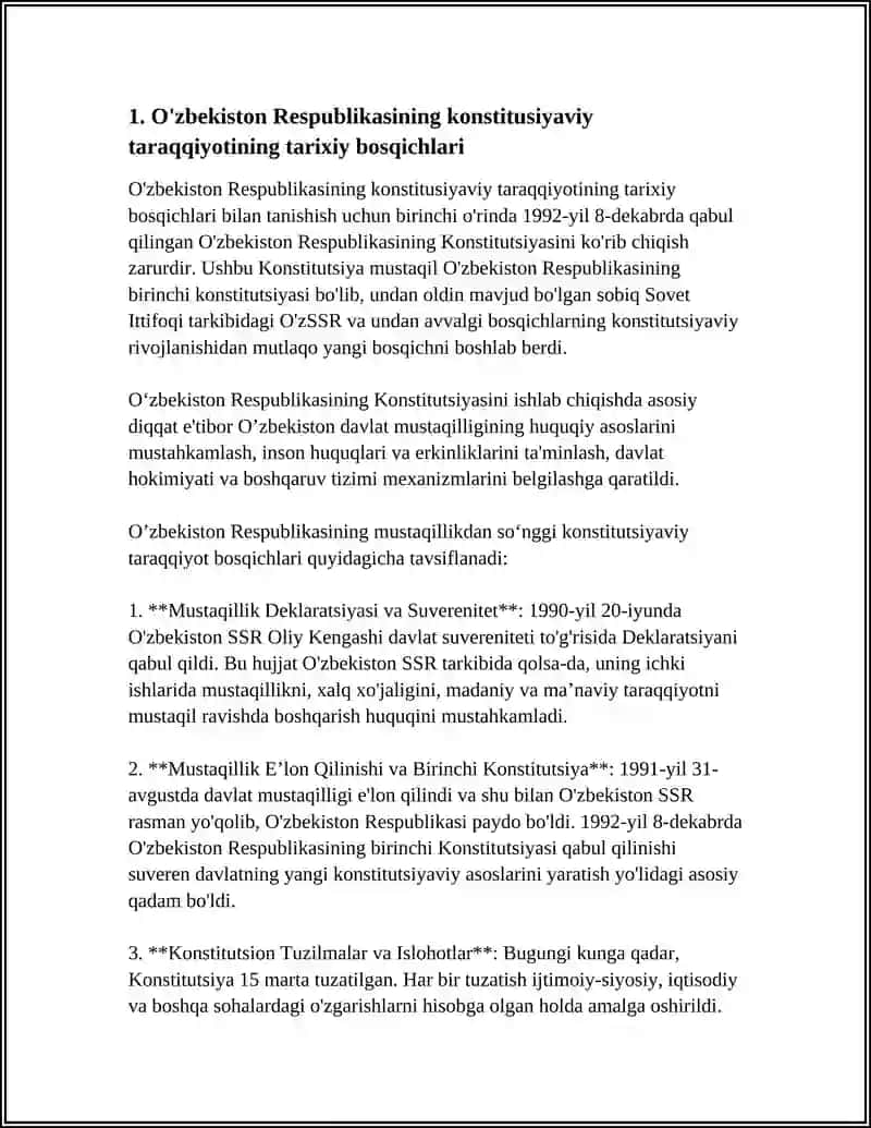 O'ZBEKISTON RESPUBLIKASINING KONSTITUSIYAVIY TARAQIYOT BOSQICHLARI 4