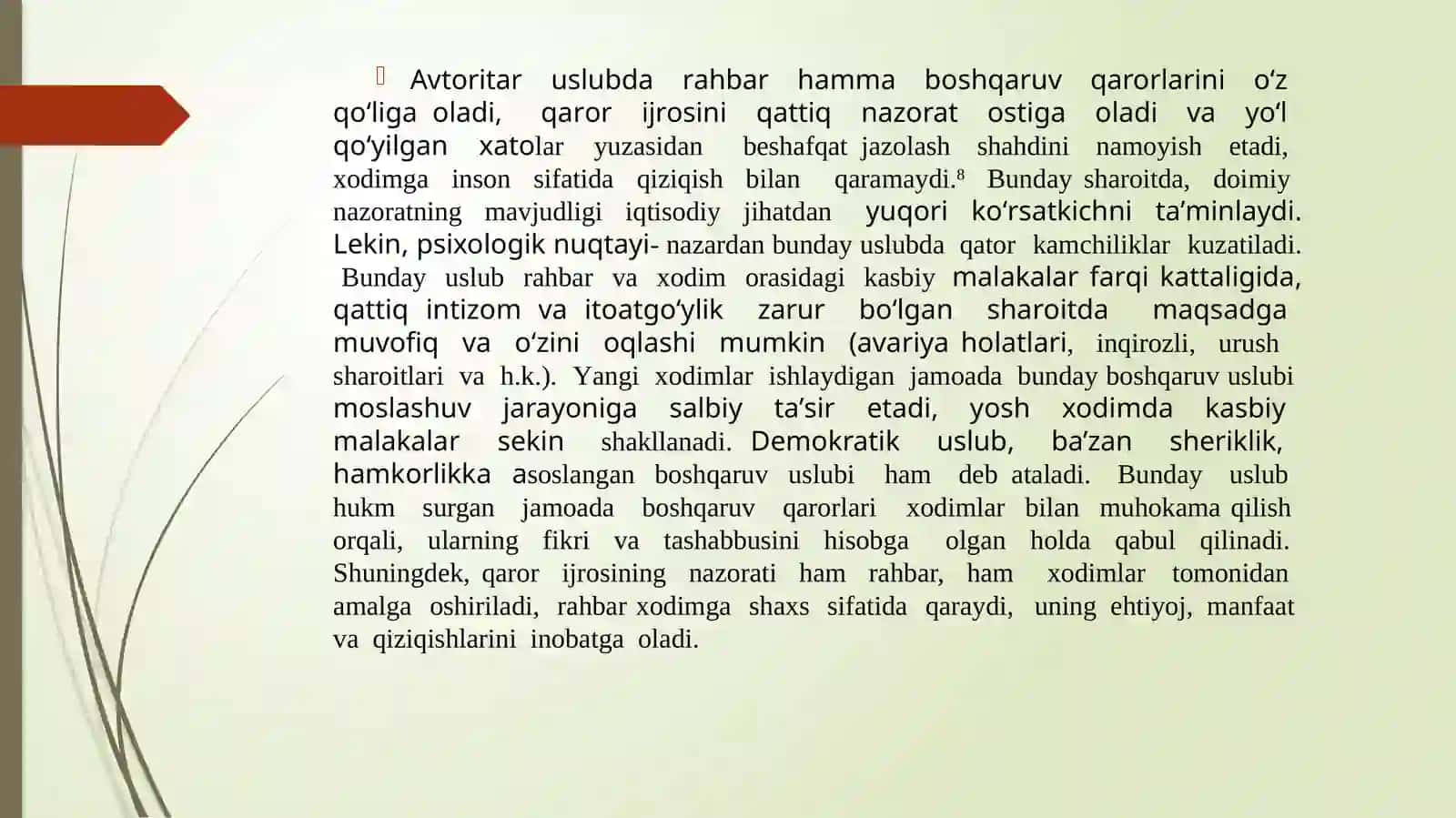 BOSHQARUV USLUBLARI VA ULARNING XUSUSIYATLARI 4