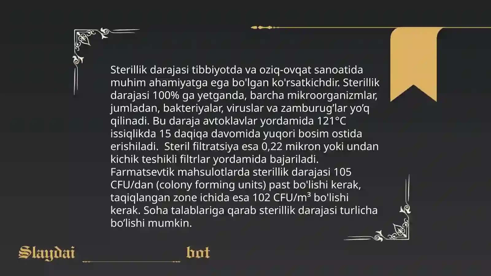 Fermentli preparatlarning tozaligini aniqlaydigan koʻrsatkichlar 4