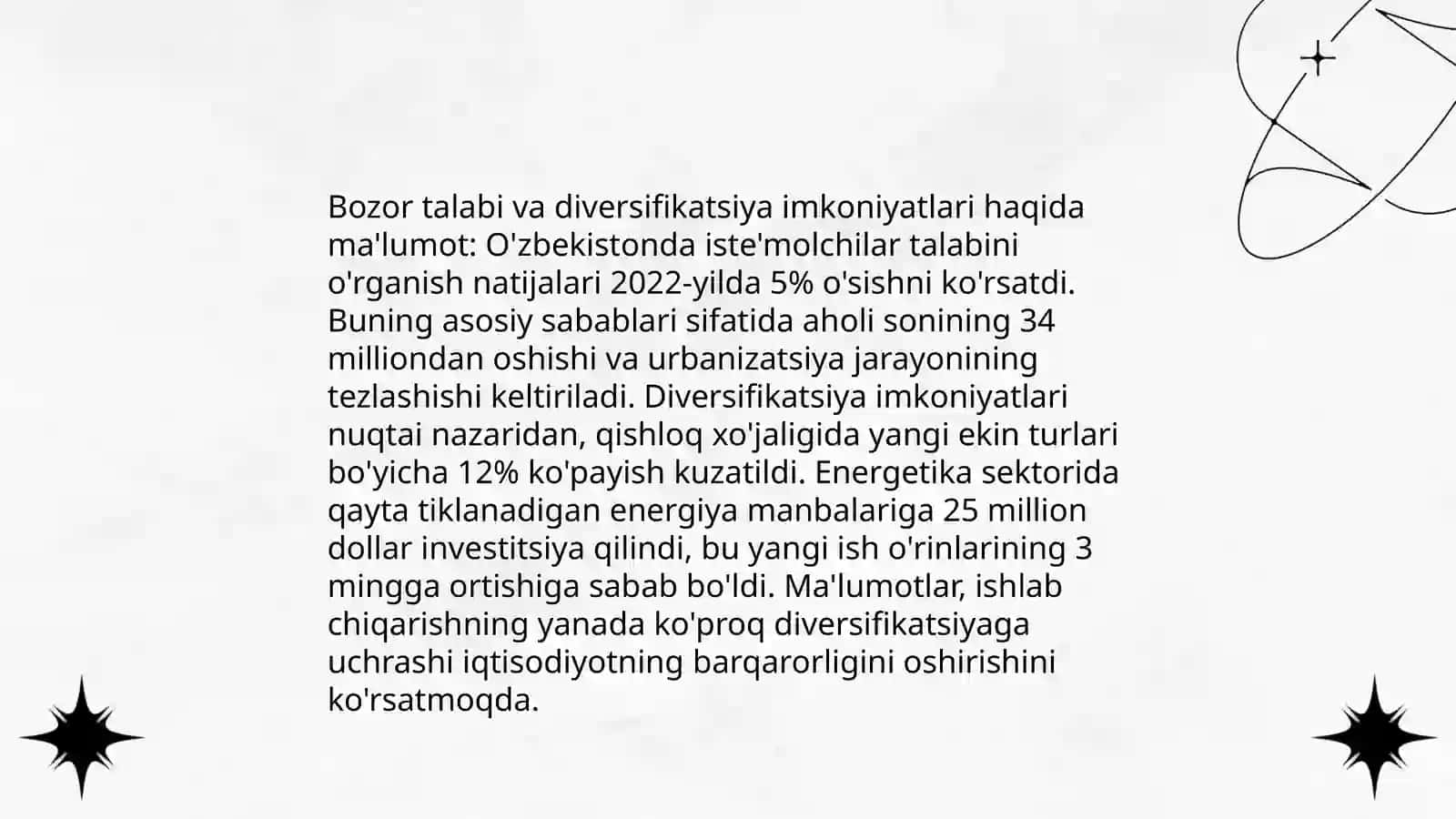 Korxonalarning faoliyat sohalarini va ishlab chiqaradigan mahsulotlar turini kengaytirish (diversifikatsiyasi) 4