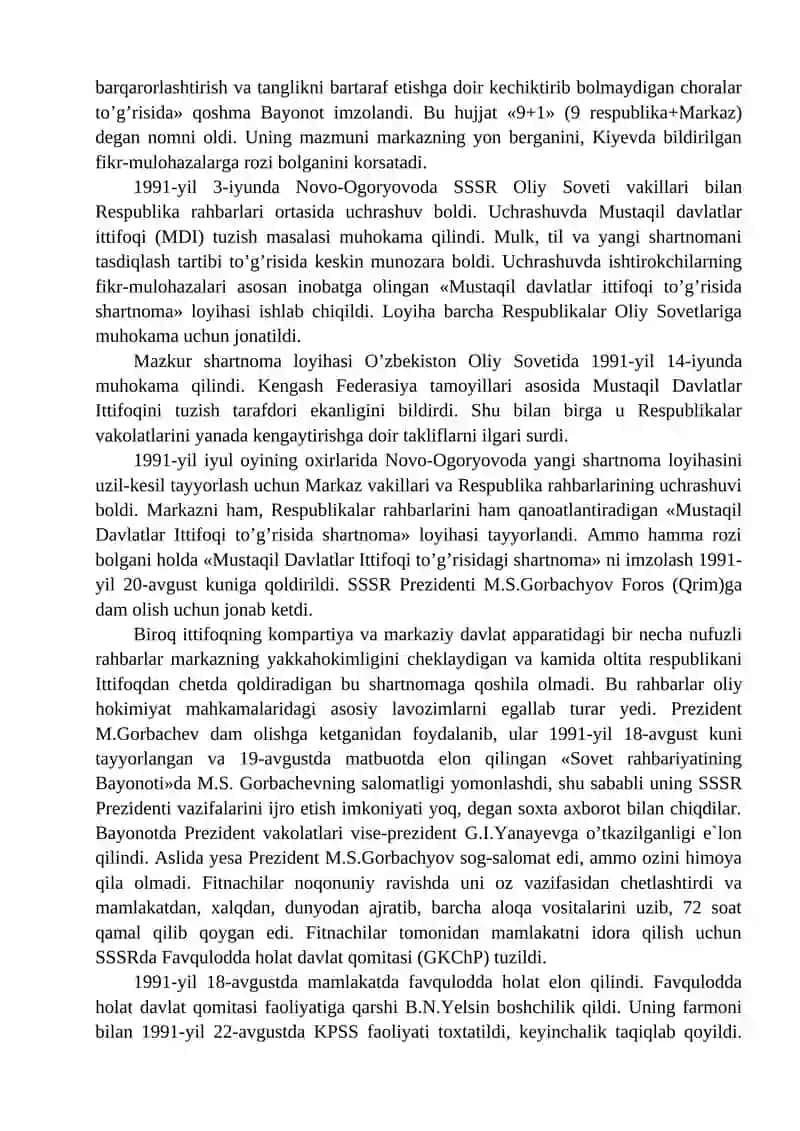 O’zbekiston Respublikasining tashkil topishi va uning tarixiy ahamiyati 4