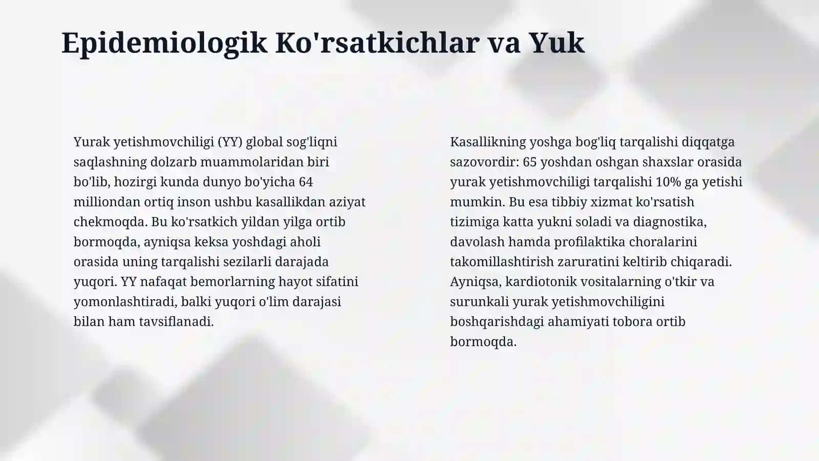 Oʻtkir va surunkali yurak yetishmovchiligida kardiotonik vositalar ahamiyati 4