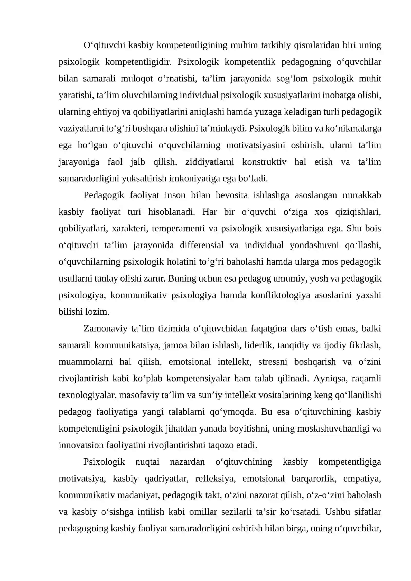 O‘qituvchi kasbiy kompetentligining psixologik asoslari 4