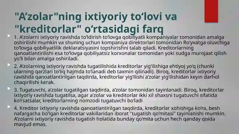 Toʻlovga qobiliyatsizlik va boshqaruv 4