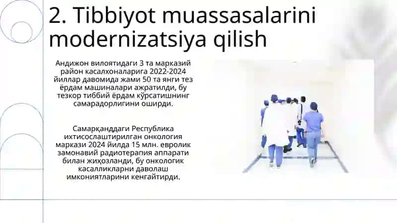 O'zbekistonda sog'liqni saqlash tizimida islohotlar 4