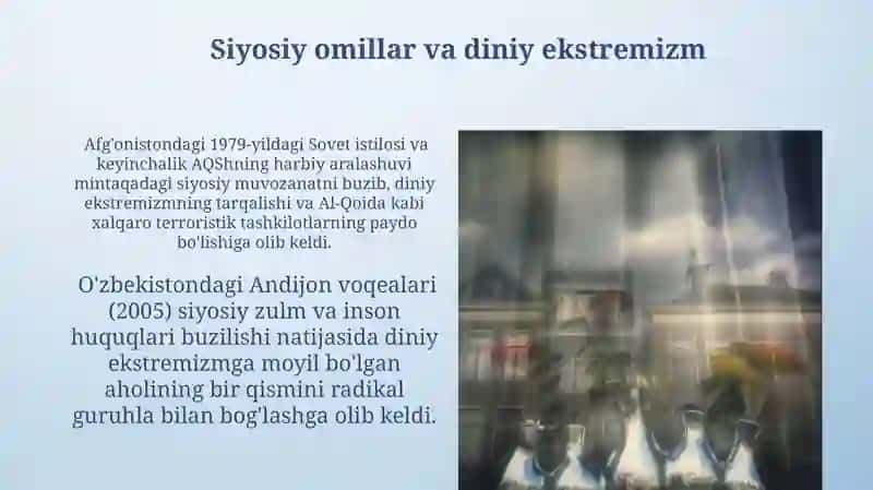 Diniy aqidaparastlik ekstrimizm paydo bo‘lishining ijtimoiy- tarixiy zaminlari va rivojlanishi 4