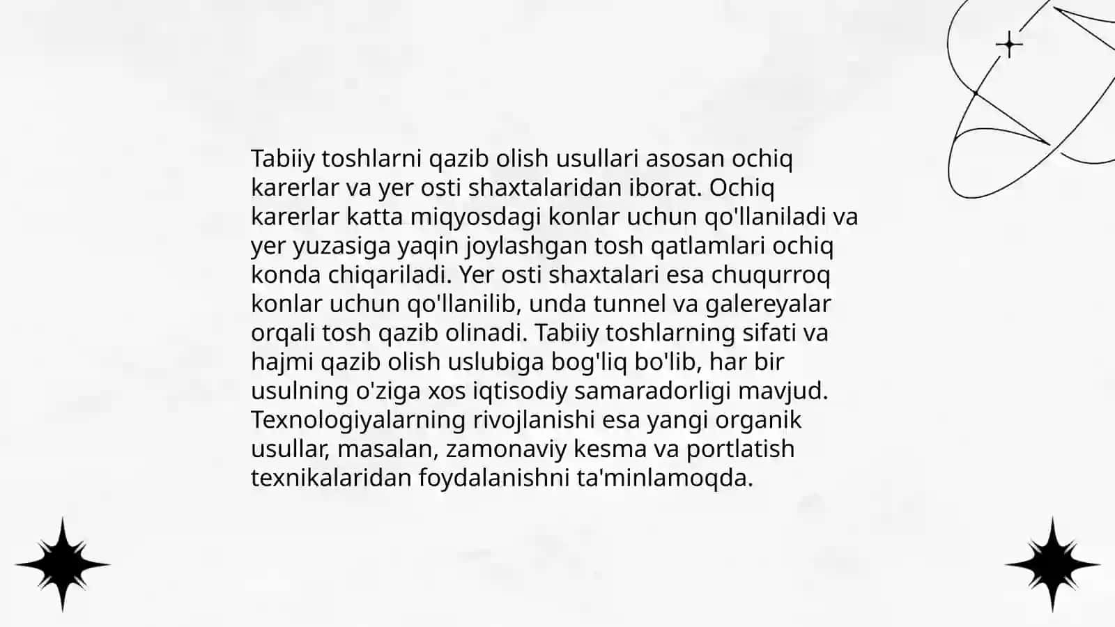Tabbiy toshdan qurilish materiallarini ishlab chiqarish 4