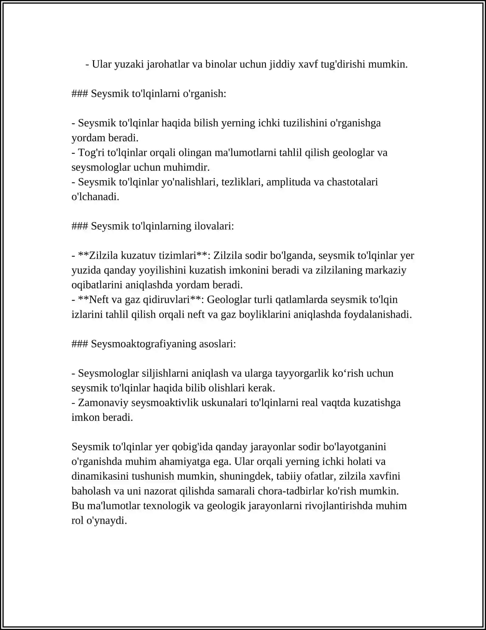 SEYSMIK TO'LQINLAR 4