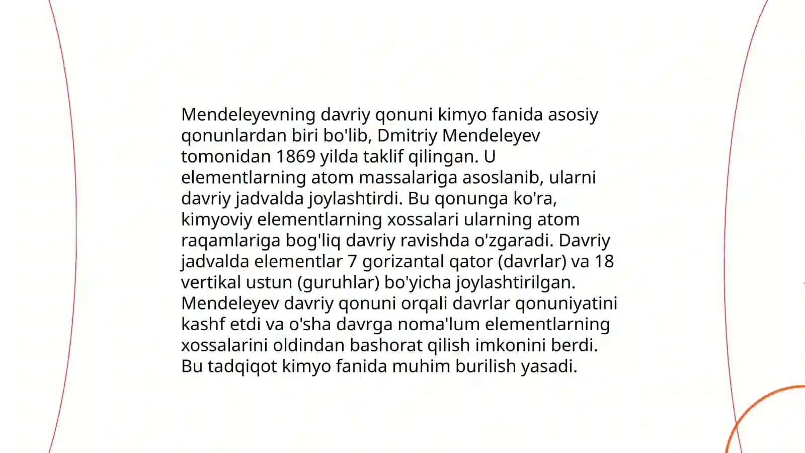 Kimyoviy elementlarning davriy jadvali 4