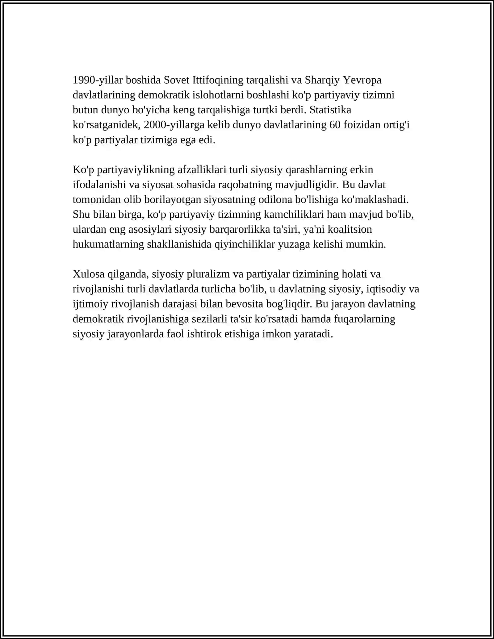 Siyosiy pluralizm va partiyalar tizimining shakllanishi 4