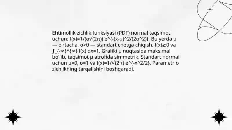 Normal taqsimot va uning xususiyatlari 4