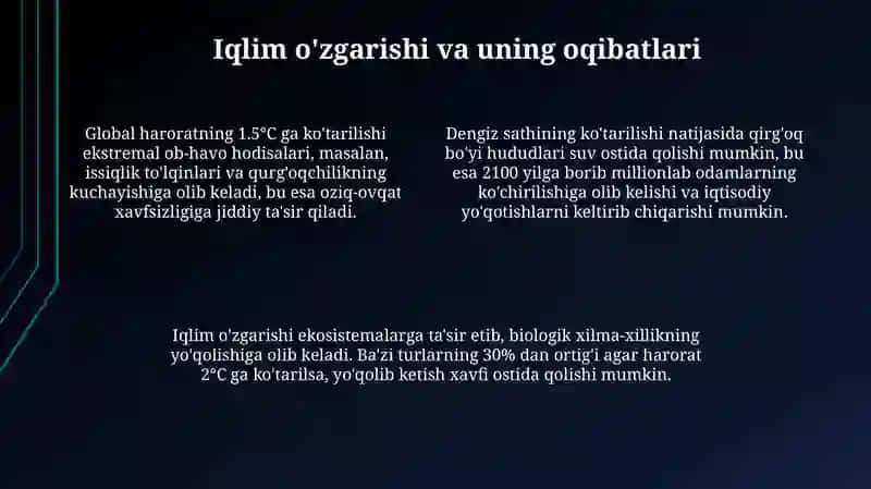 Global Ekologik Muammolar va ularni Innovatsion Yechimi 4