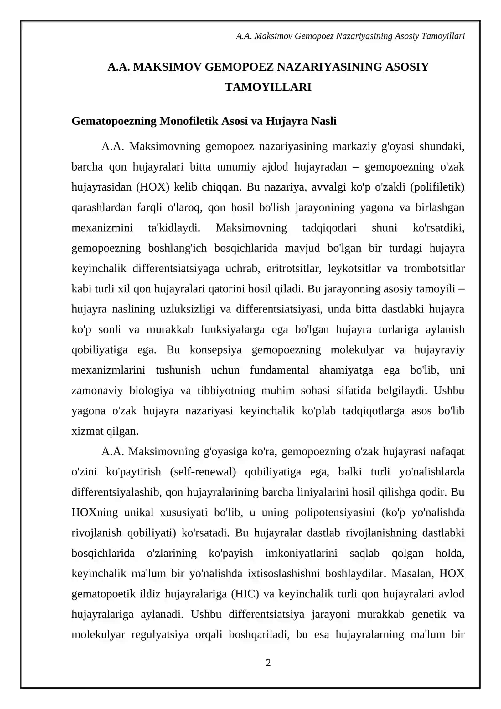 Gemopoez Nazariyasi 4