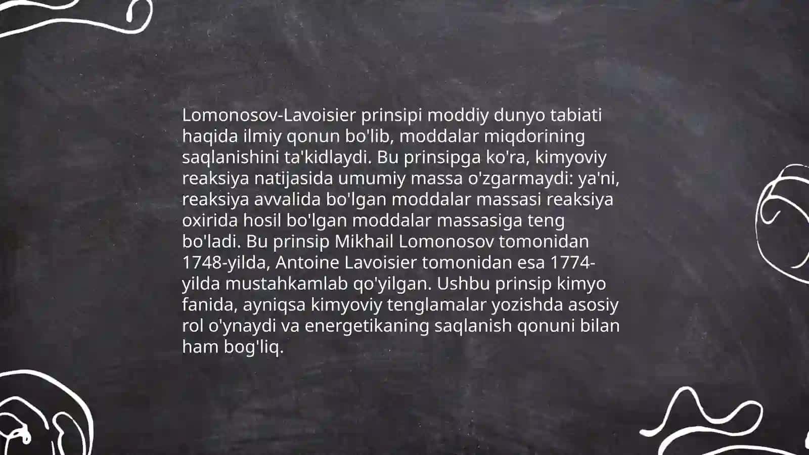 Modda massasining saqlanish qonuni 4