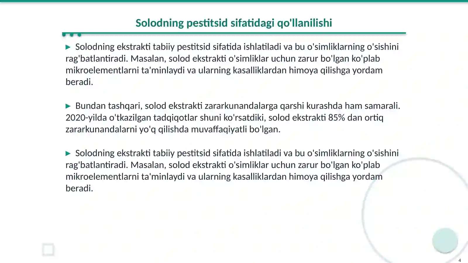 Solod va solod pereparatlari 4