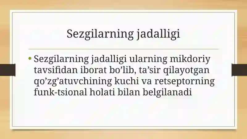 Sezgilarning umumiy qonuniyatlari va sezgirlik 4