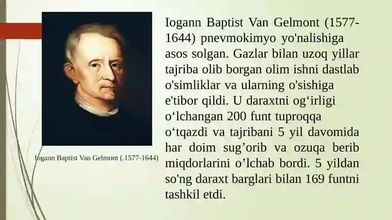 PNEVMOKIMYO. R. BOYL VA ILMIY KIMYO. GAZLARNI O'RGANISII BOSQICIILARI 4