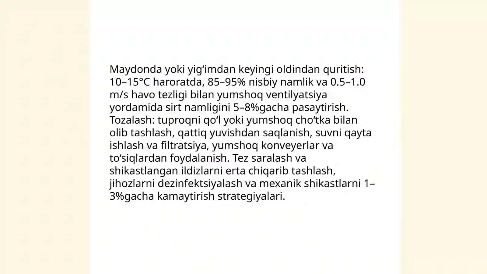 Qand lavlagi ildizmevalarni saqlashning istiqbolli va resurs tejamkor usullari 4