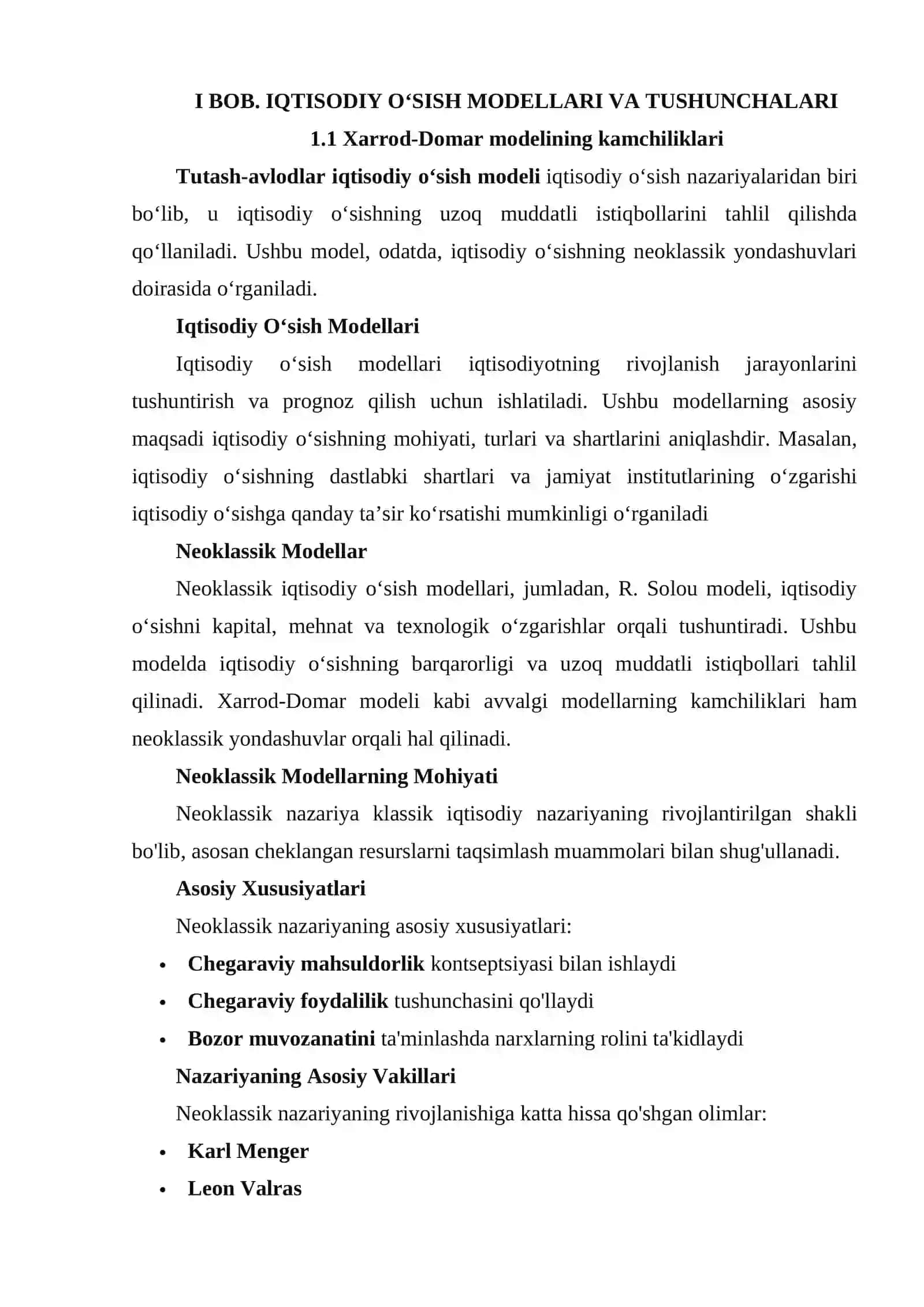 Iqtisodiy o‘sishning neoklassik modellarini empirik qo‘llanilishi 4