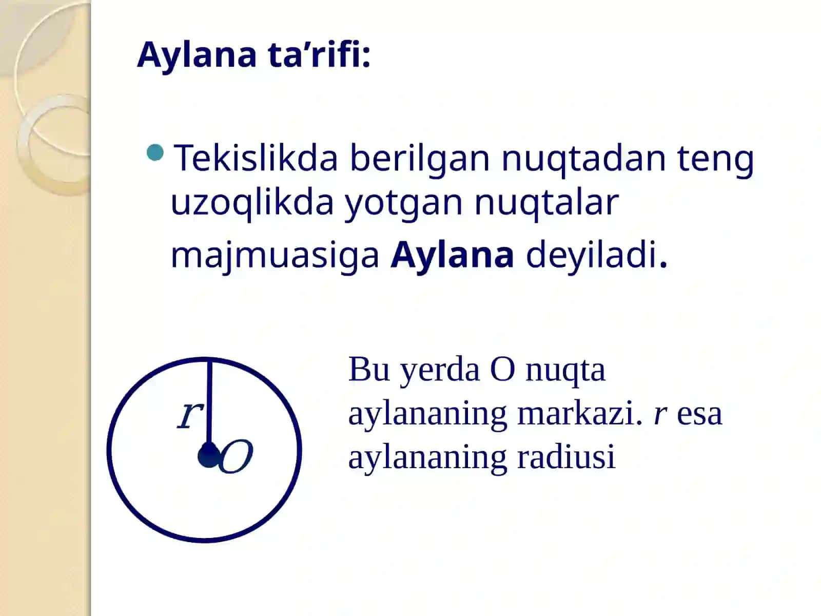 Matematika6-sinf - AylananinguzunligivaDoiraningyuzi 4