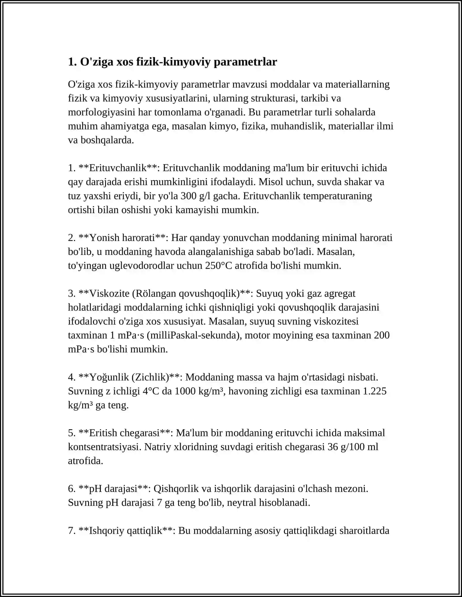 O'RGANILMAGAN BIRIKMALARNING FIZIK KIMYOVIY PARAMETERLARINING BASHORAT QILISH ASOSIDA TAHILIL 4
