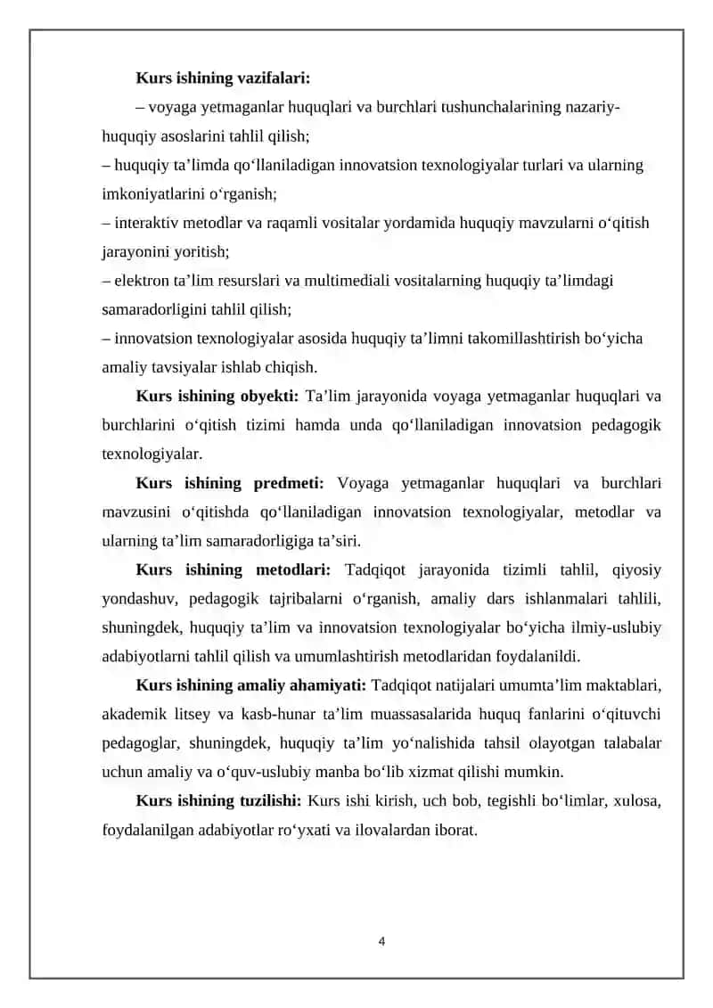 Voyaga yetmaganlar huquqlari va burchlari mavzusini oʻqitishda innovatsion texnologiyalar 4