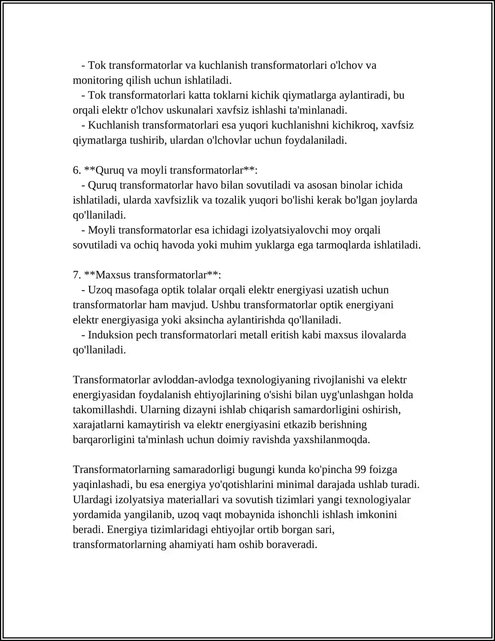 PAYVANDLASH TRANSFORMATORLARINI LOYIHALASH 4