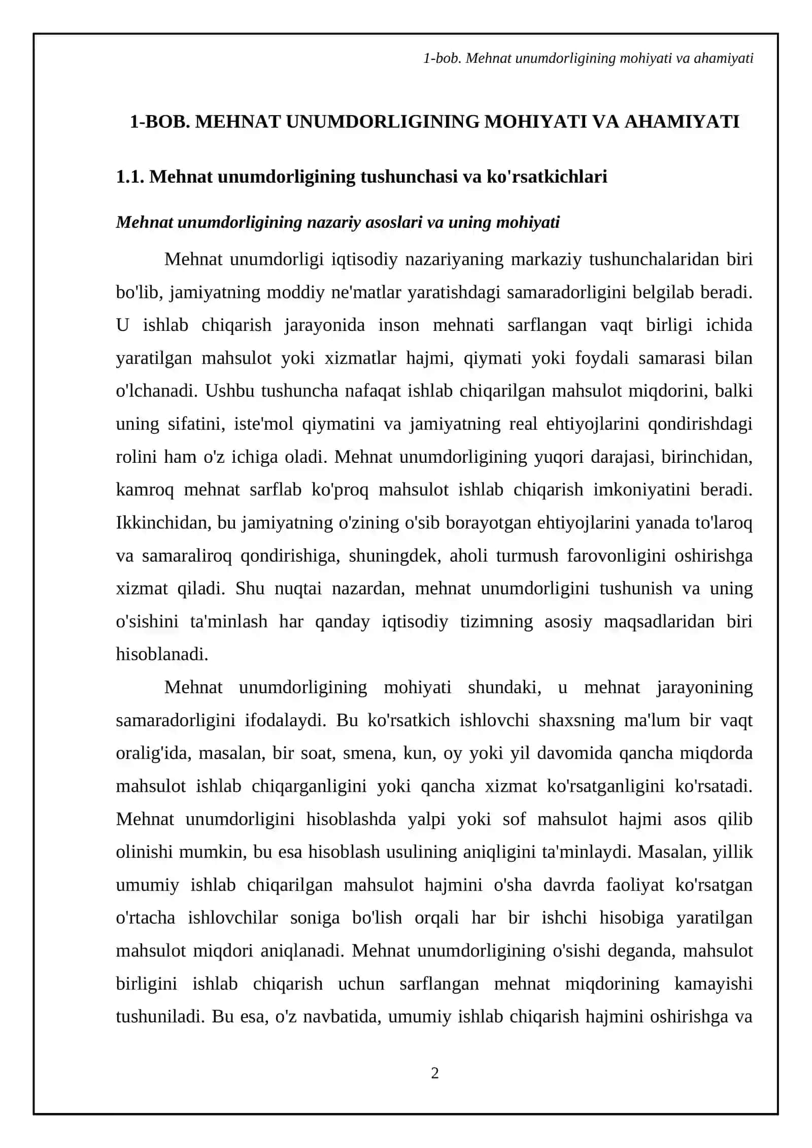 Mehnat unumdorligi va uning hajmiga ta’sir qiluvchi omillar 4