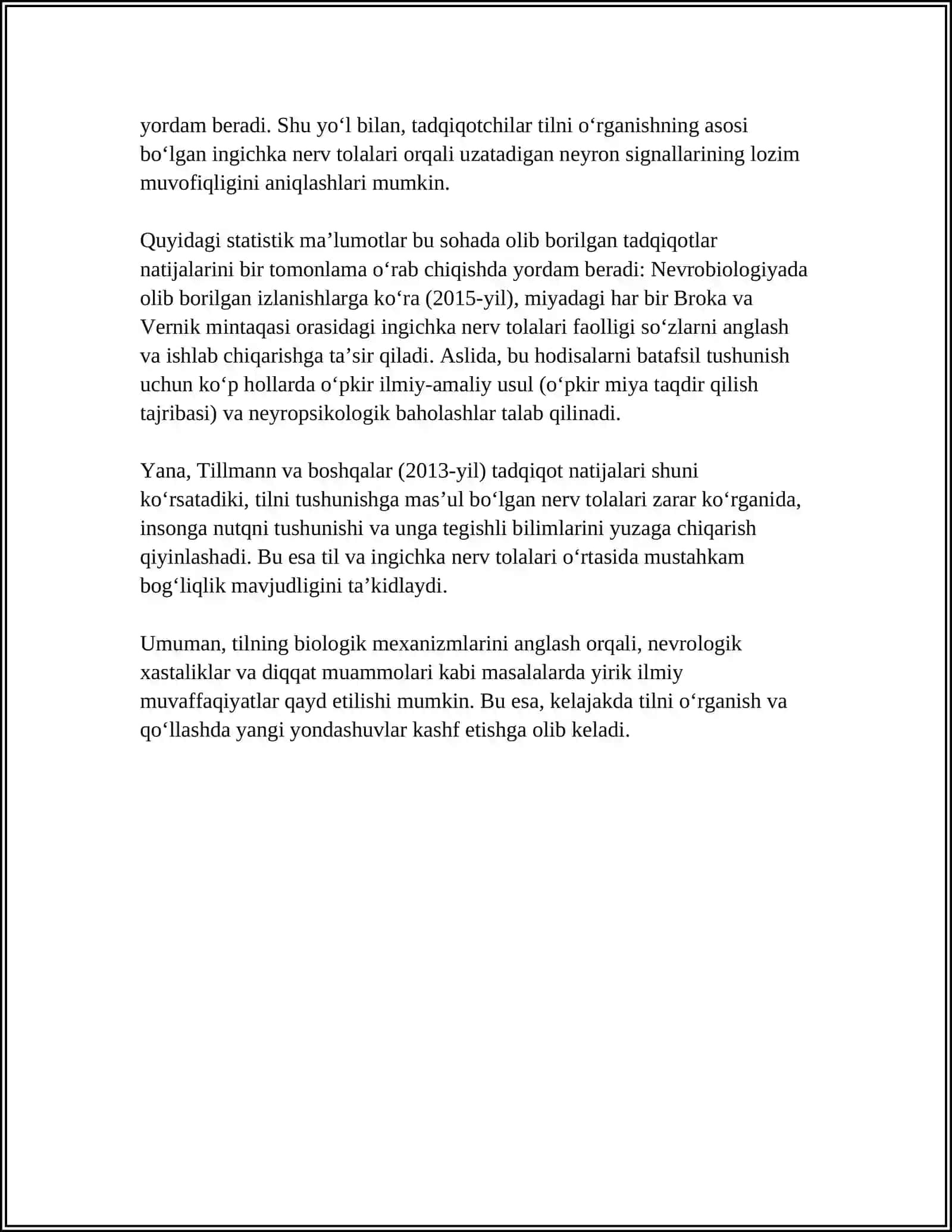 Bio lingvistika. Inson miyasi assimilyatsiya 4