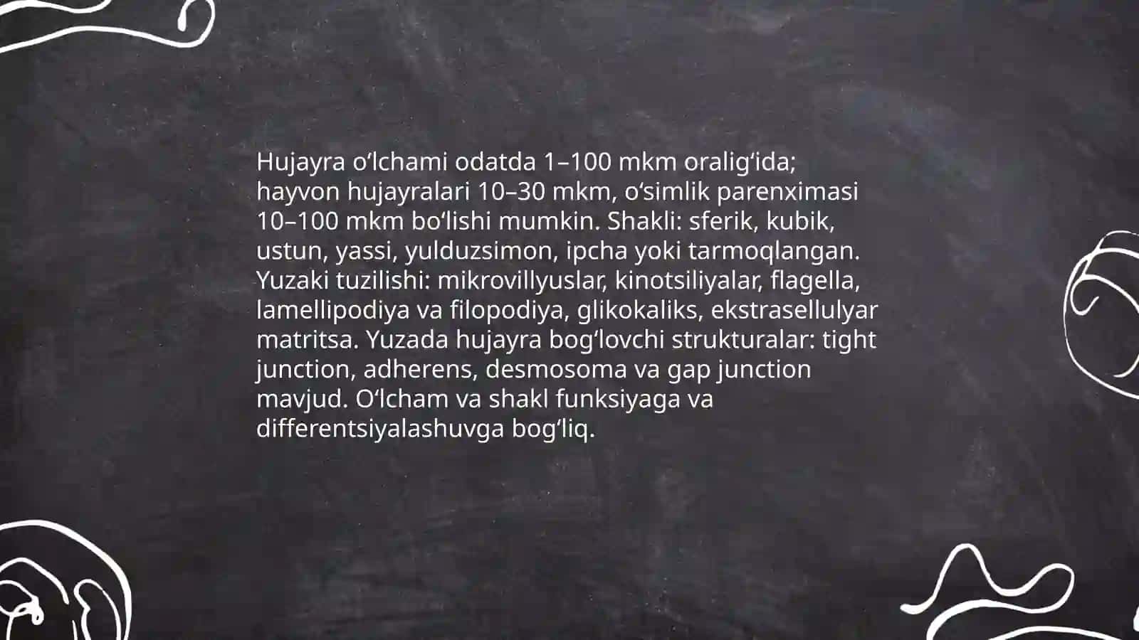 Hujayra tuzulishi.Hujayra nazariyasi.Hayvon va odam xromosomalarining morfofunksional xarakteristikasi 4