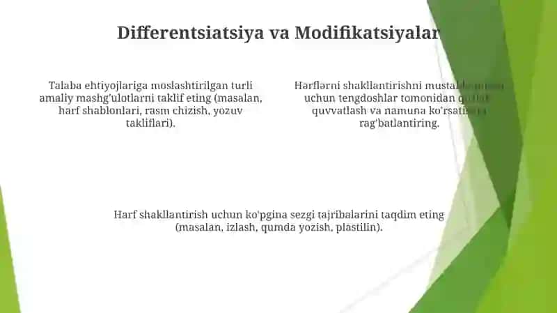 Kichik harflarni o'rgatish va yozdirish bo'yicha dars ishlanma tayyorlash 4