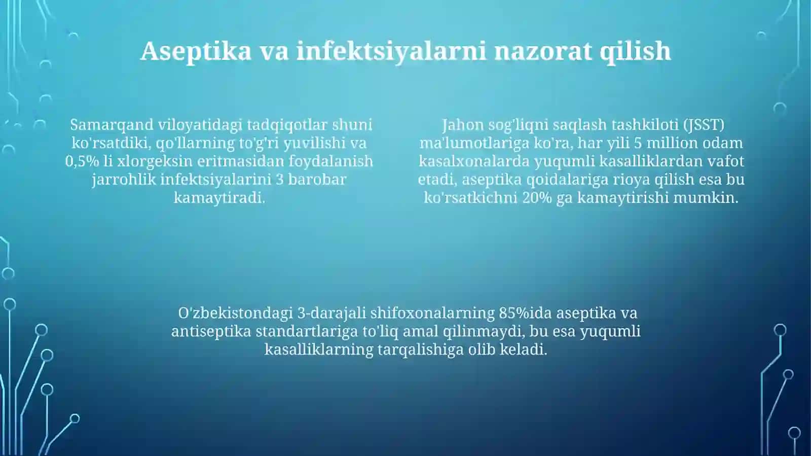 Aseptik va Antiseptik Tushunchalari va Operatsiya Maydonida Aseptik Texnika 4