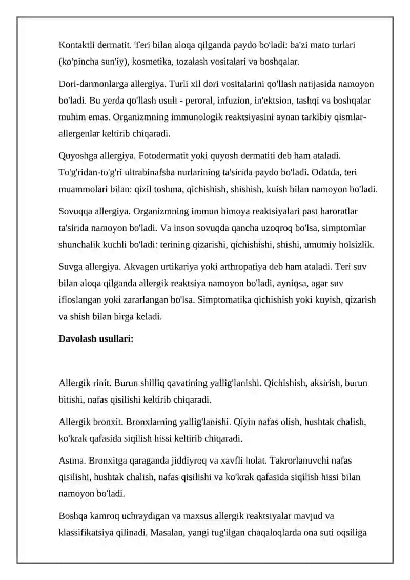 Allergiya. Immundefitsit holatlar 4