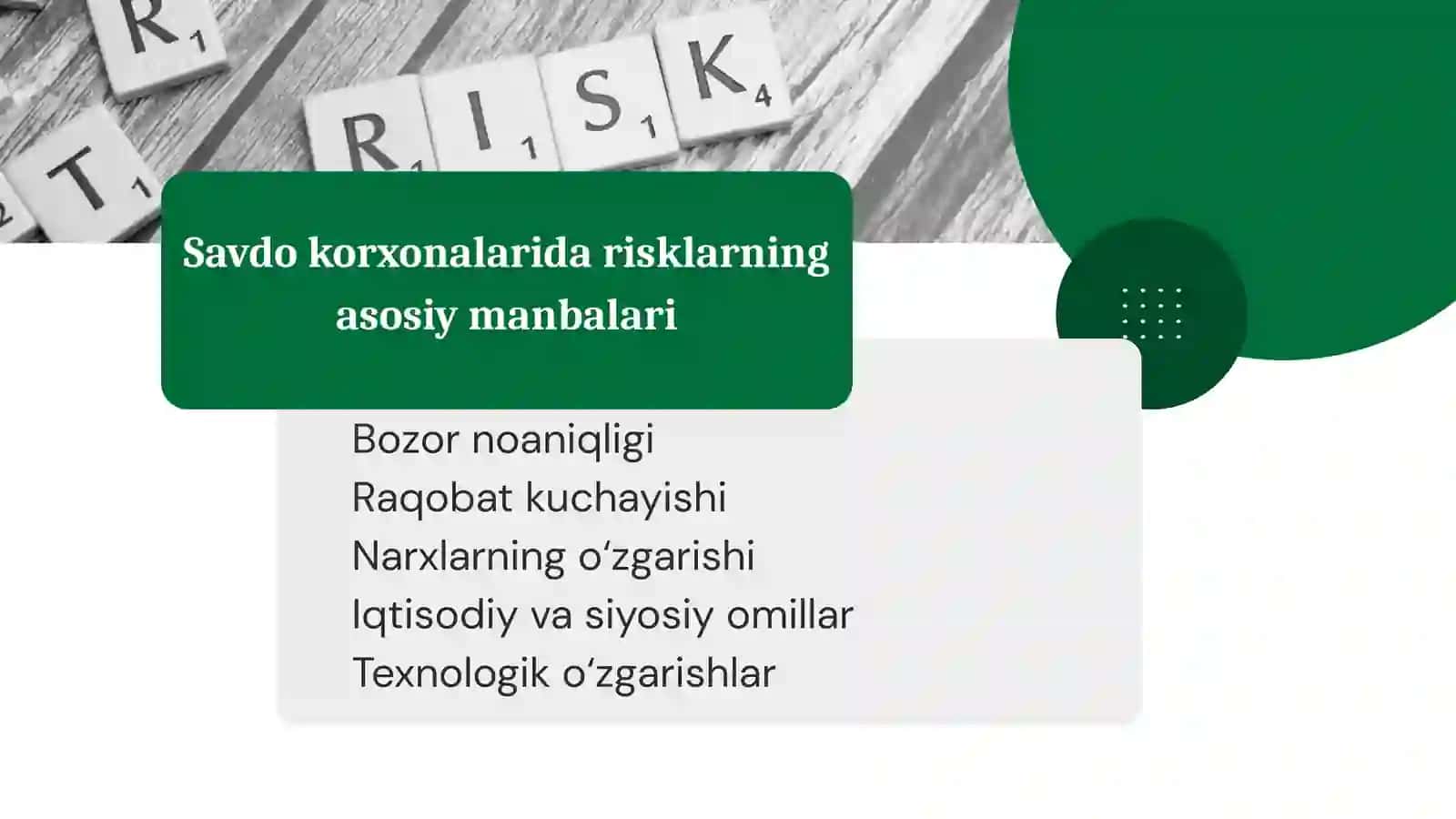 Savdo korxonalarida risklar va ularni boshqarish 4